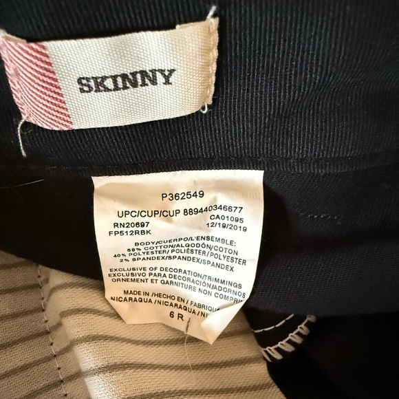 DICKIES Women’s Stretch Twill Skinny Fit Pants Black Size 6 NEW - Picture 7 of 8